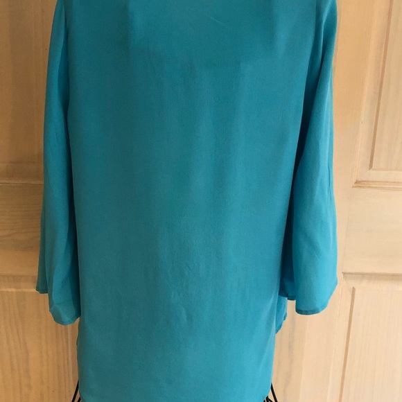 ECRU BLOUSE GORGEOUS SHADE OF BLUE SMALL - Picture 7 of 8